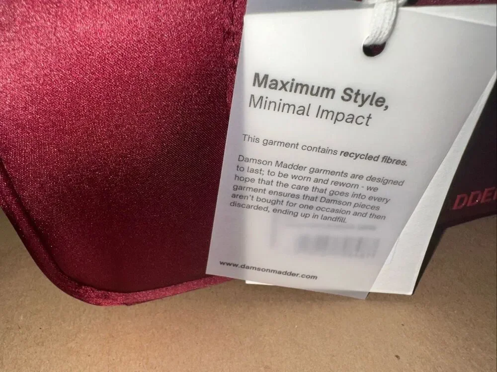 Damson Madder Benny Mini Bowler Satin Bag Burgundy NWT East West Shoulder Bag